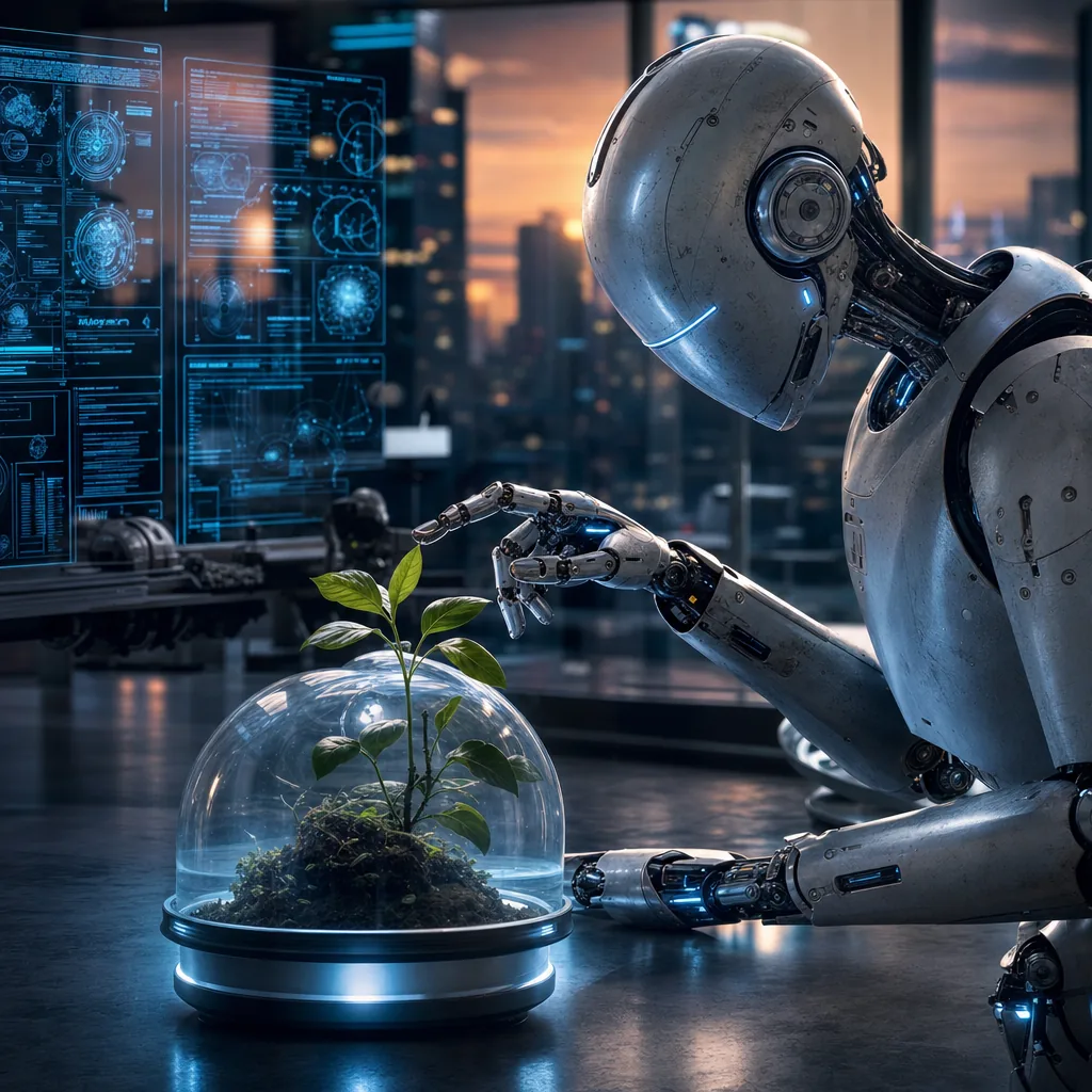 Robô em um laboratório
