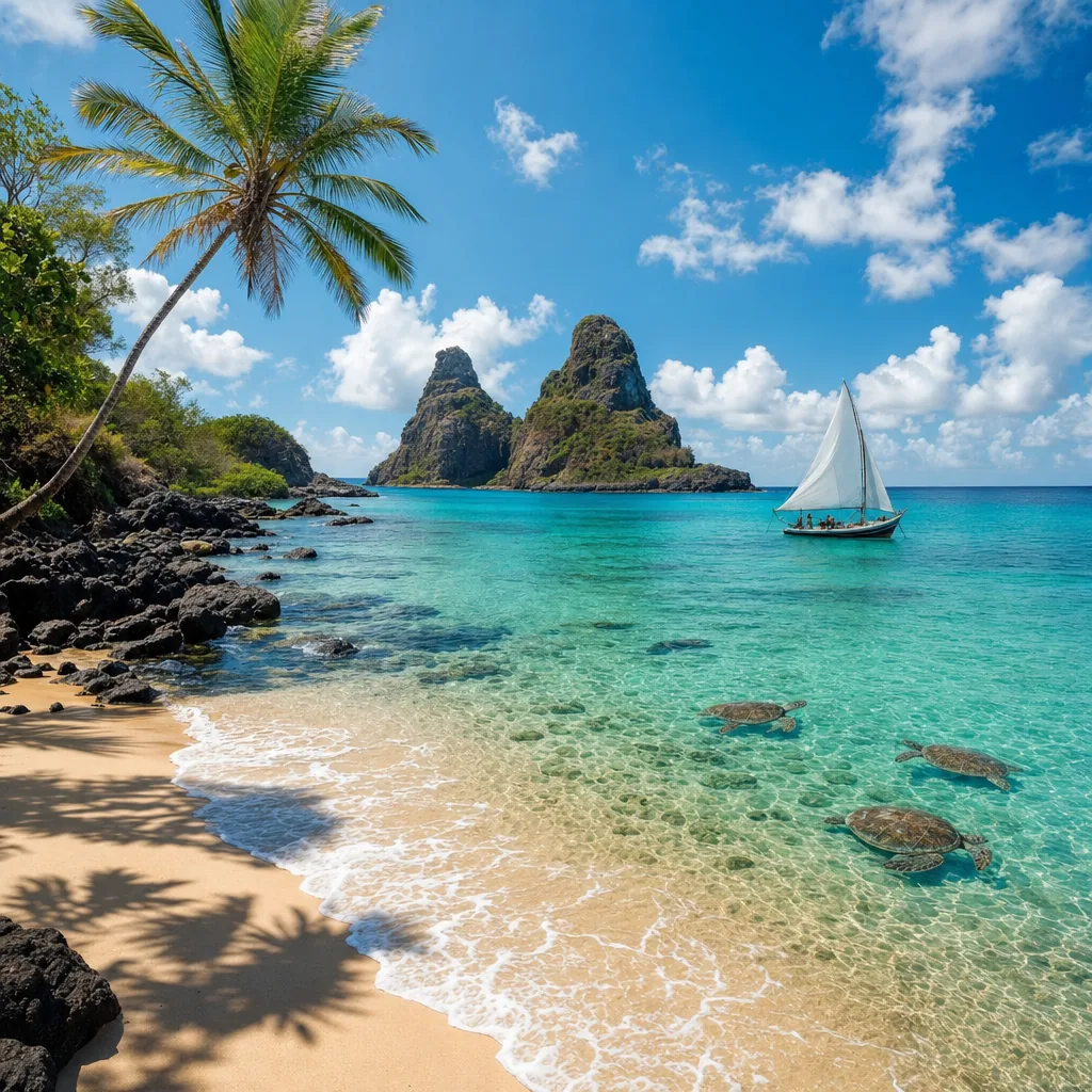 Praia em Fernando de Noronha