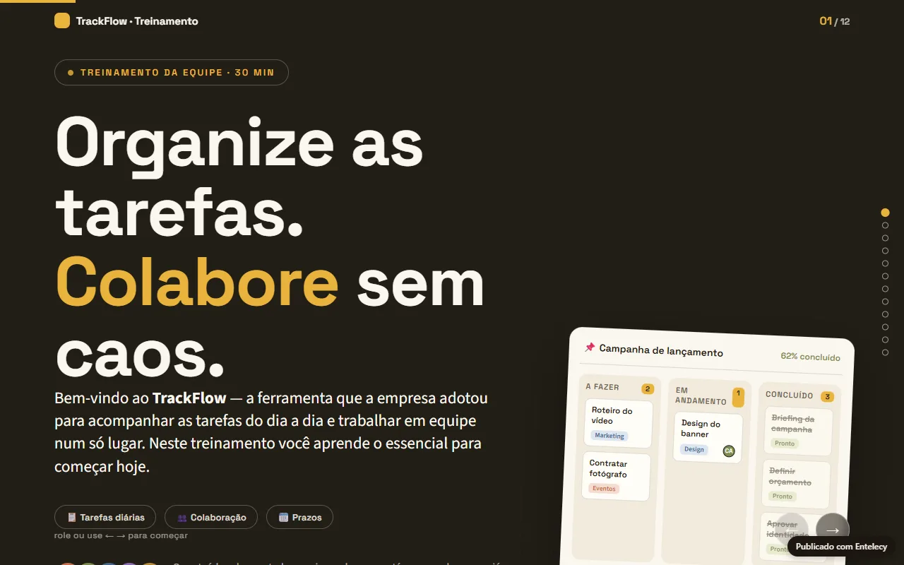 Treinamento de equipe navegável