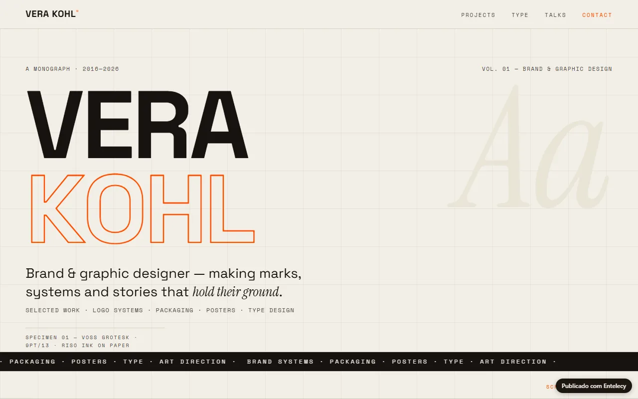 Portfólio de designer no formato de monografia