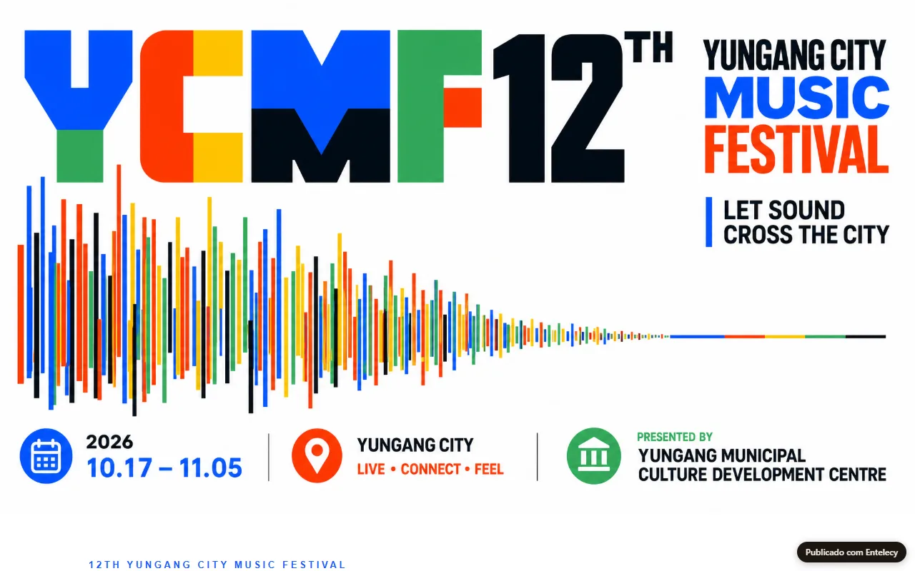 Site de festival de música no formato cartaz